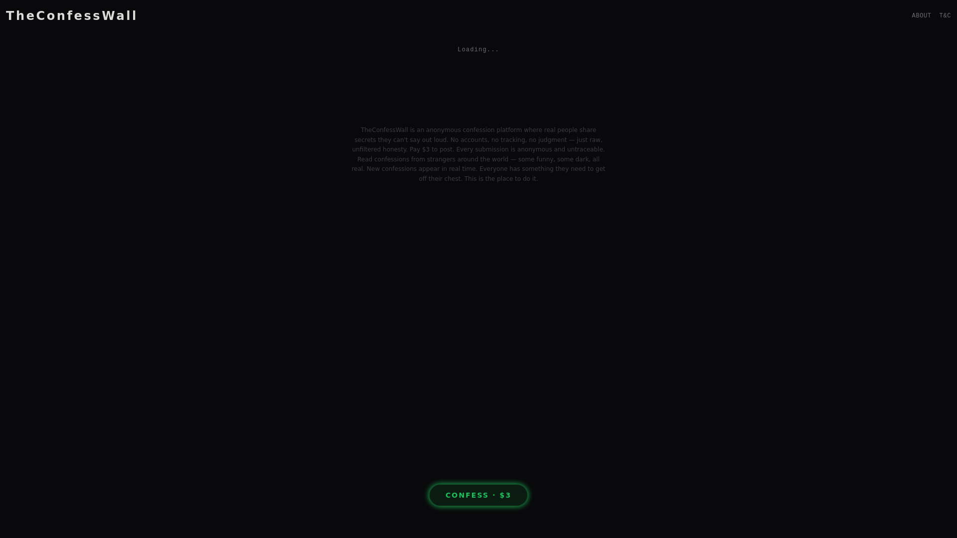 website screenshot of https://confesionwall.com