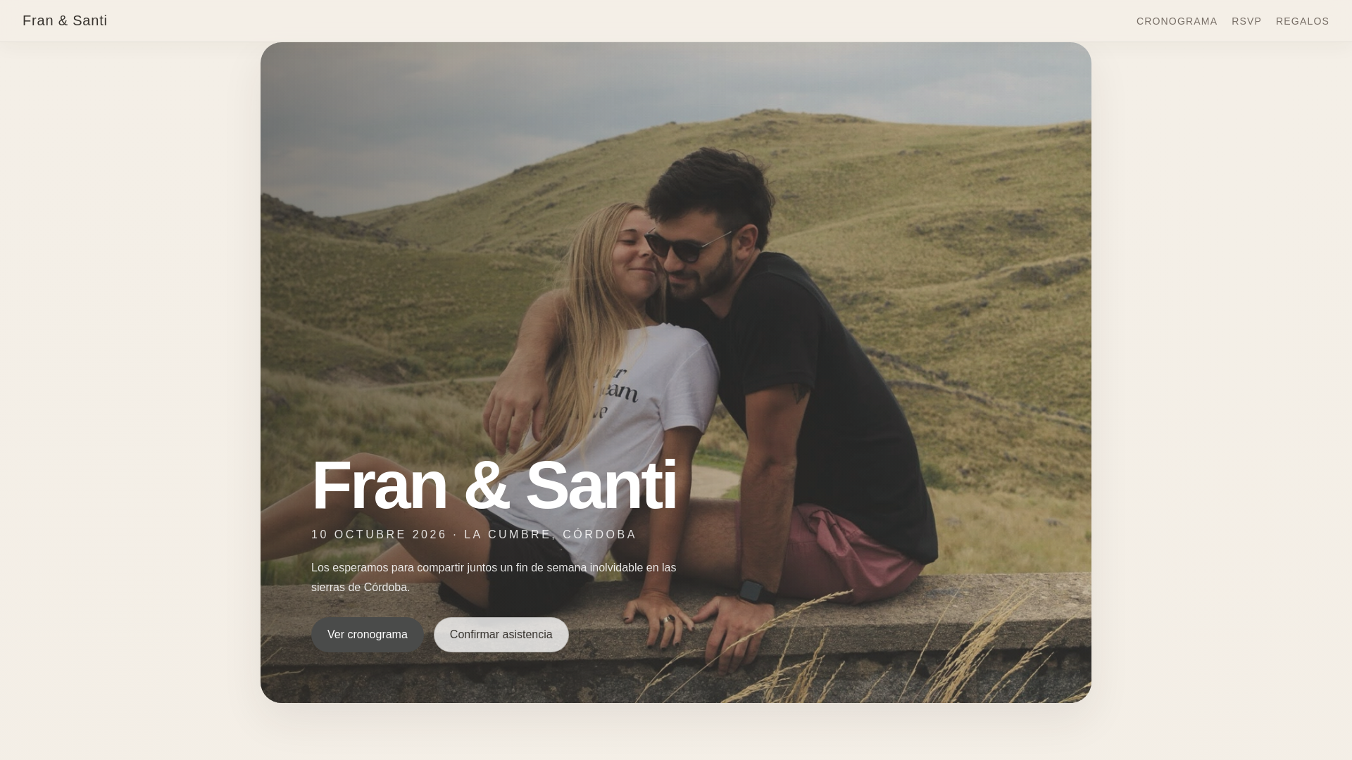 website screenshot of https://franysanti.pages.dev/
