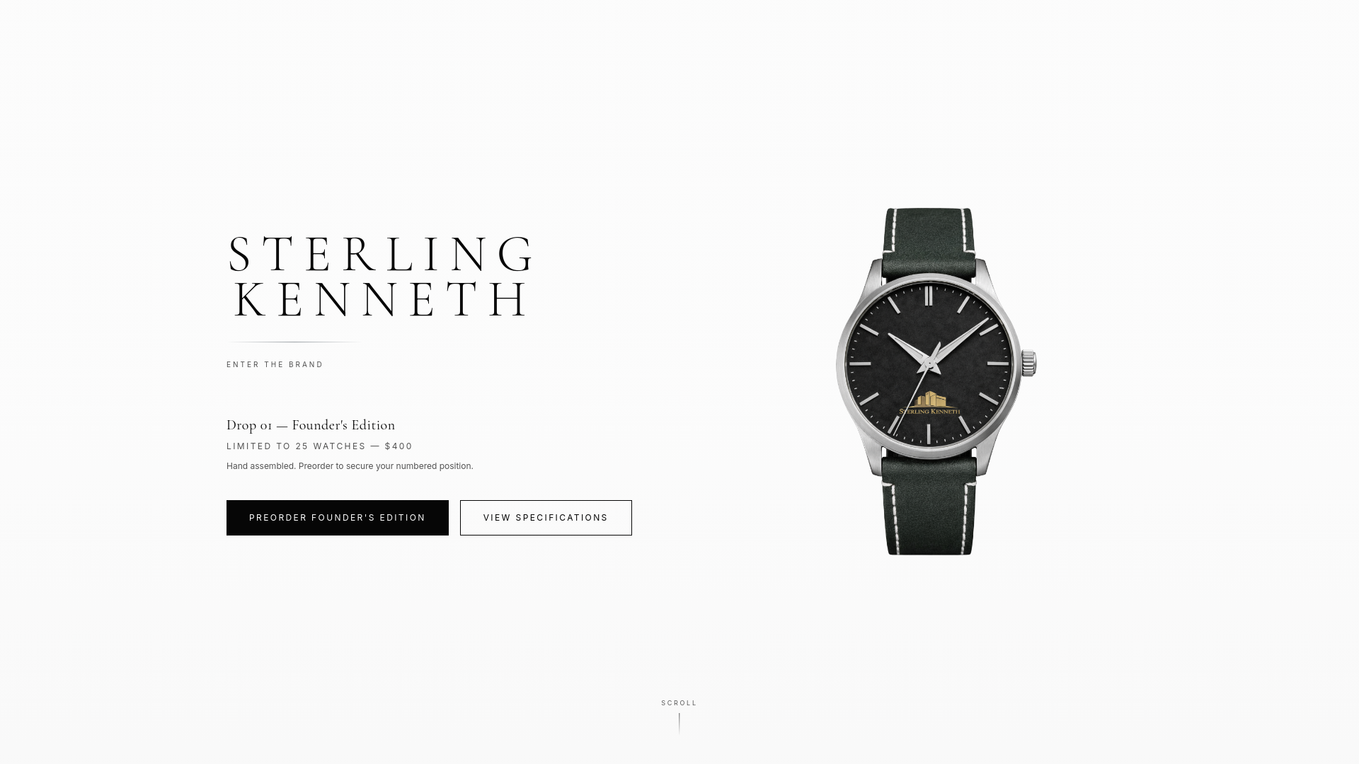 website screenshot of https://sterlingkenneth.com/