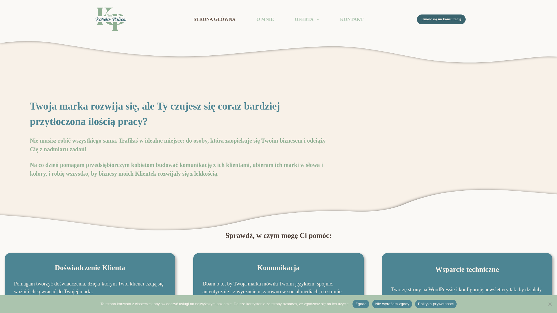 website screenshot of https://karolapalica.pl/