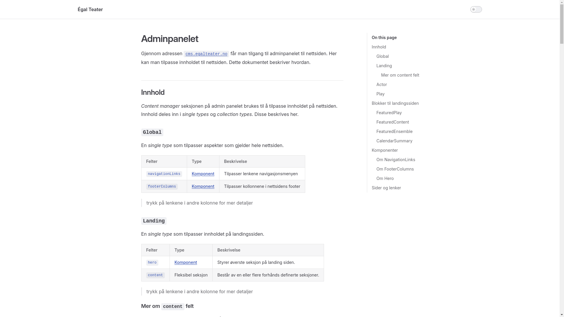 website screenshot of https://egalteater-docs.pages.dev/
