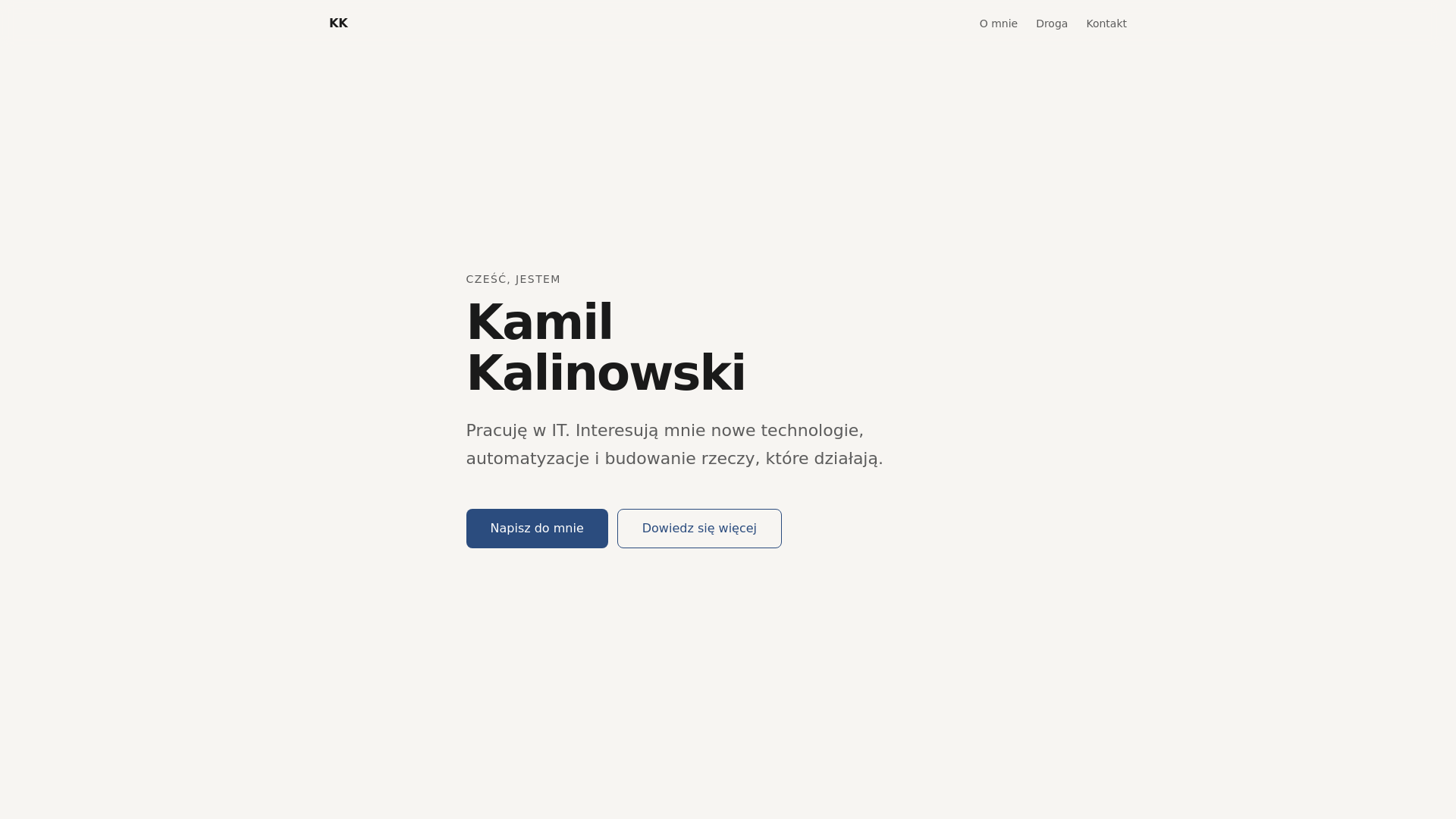 website screenshot of https://kamilkalinowski.pl/