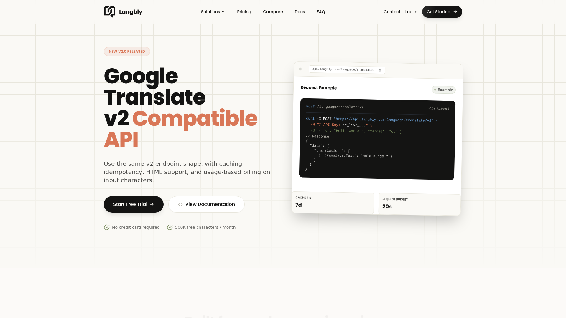 website screenshot of https://langbly-site.pages.dev/