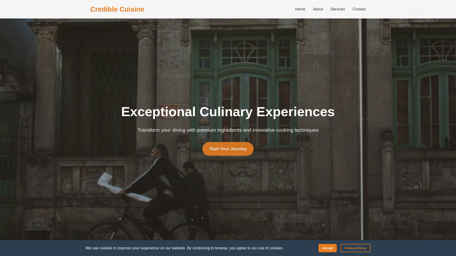website screenshot of https://crediblecuisine.digital/