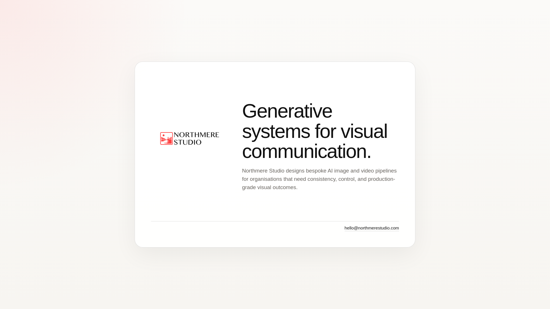 website screenshot of https://northmerestudio.com