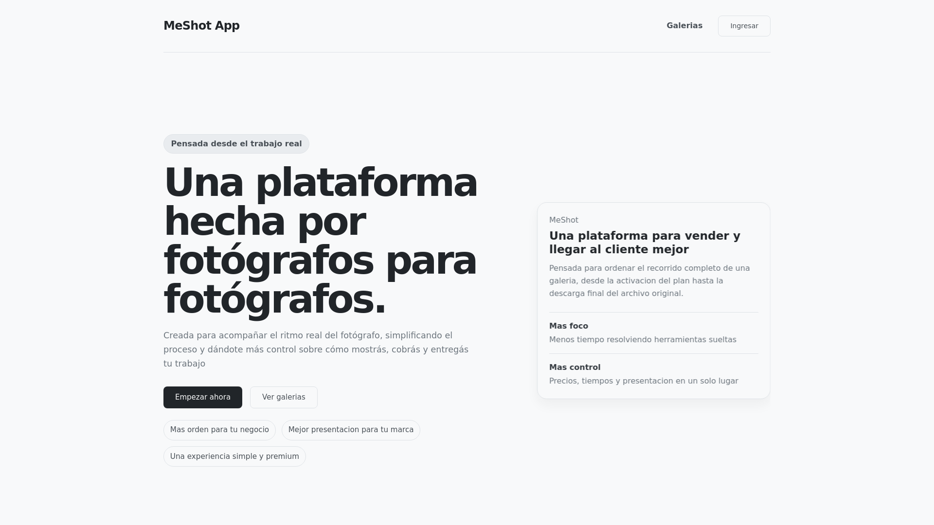 website screenshot of https://meshot.ar