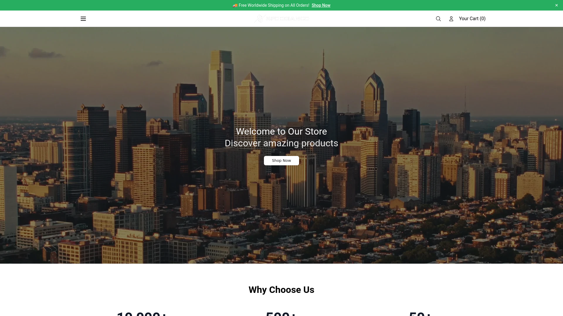 website screenshot of https://shopspeediance.shop/