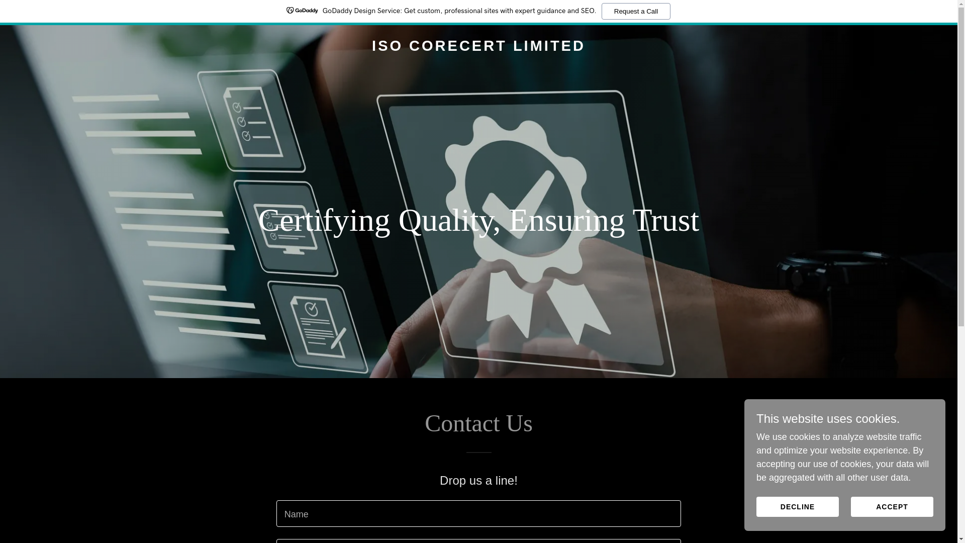 website screenshot of https://isocorecert.com/