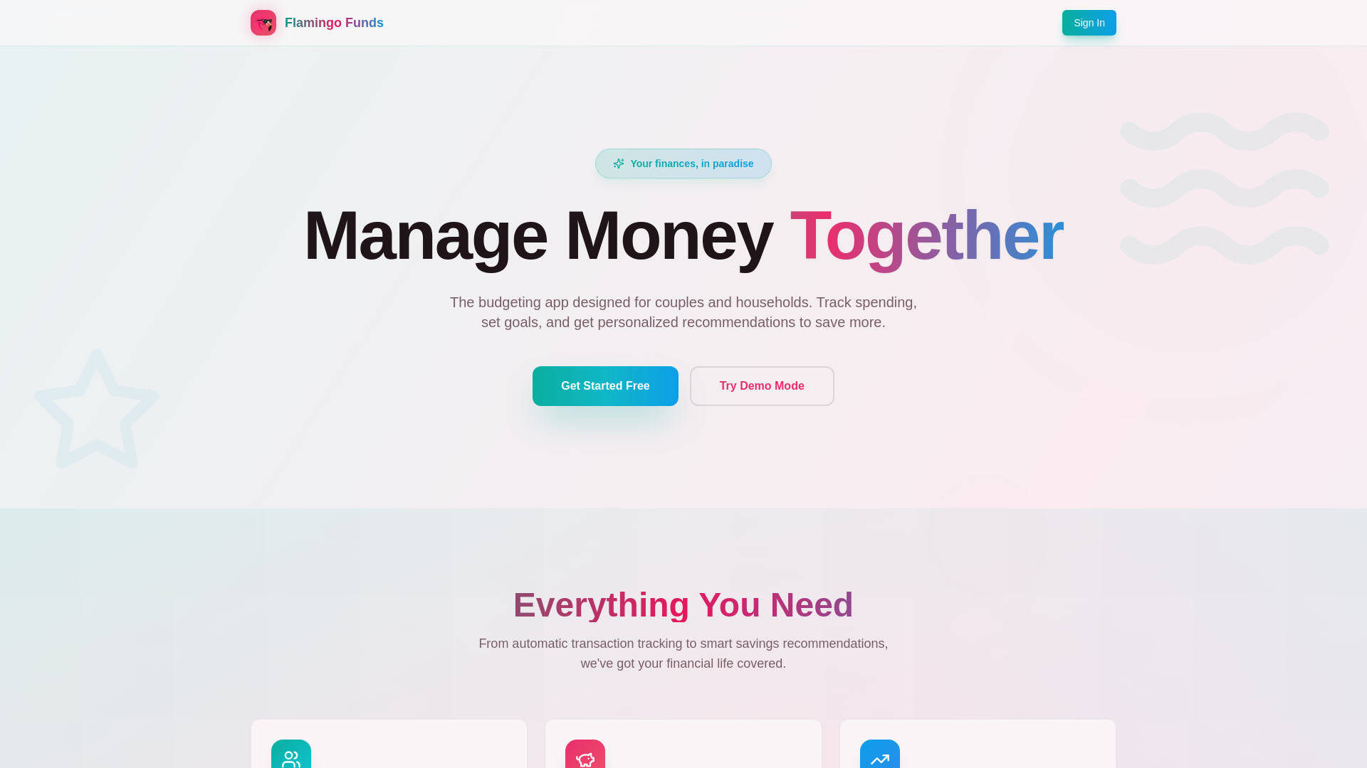 website screenshot of https://flamingofunds.org/