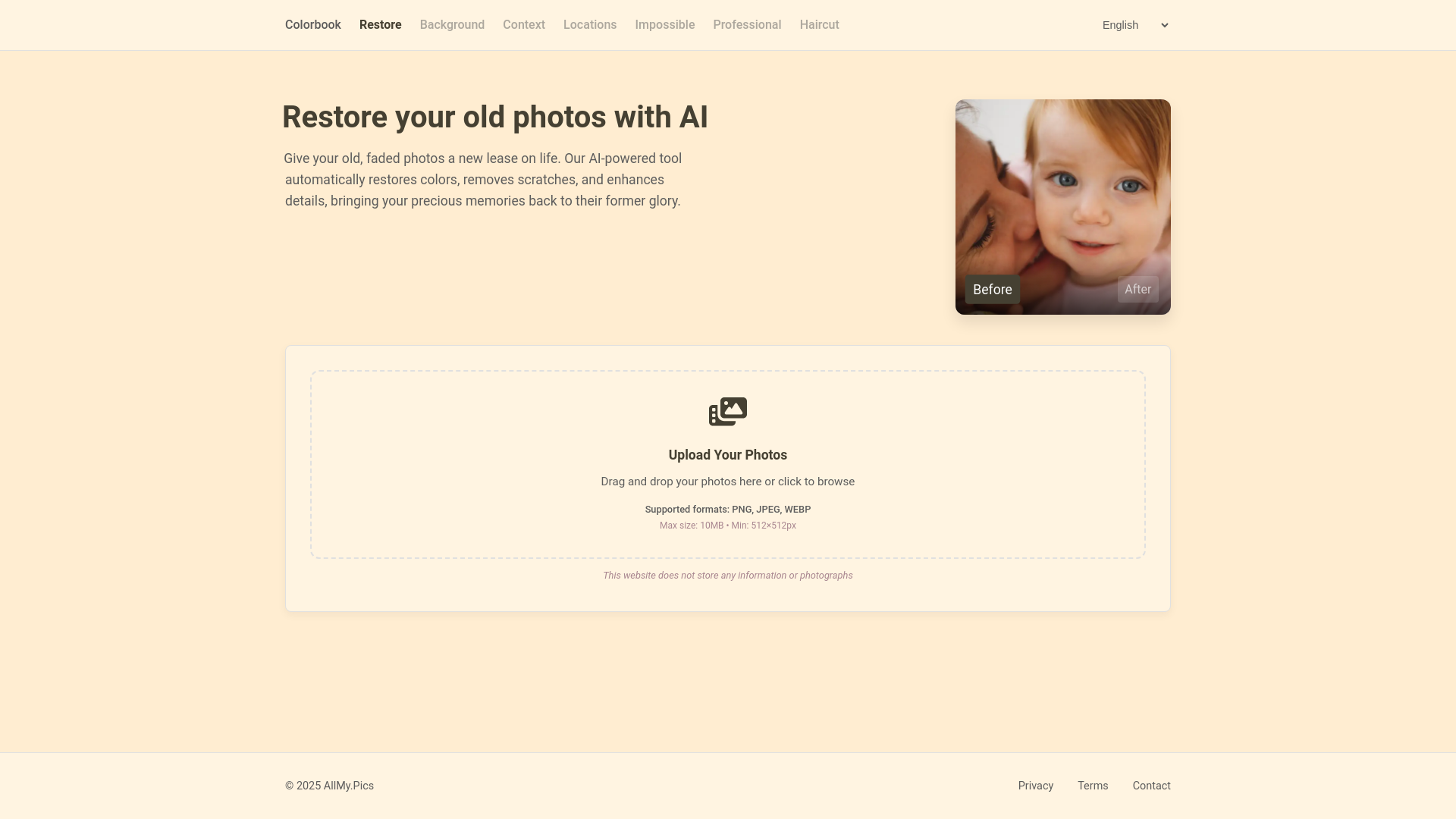 website screenshot of https://restore-allmy-pics.pages.dev/