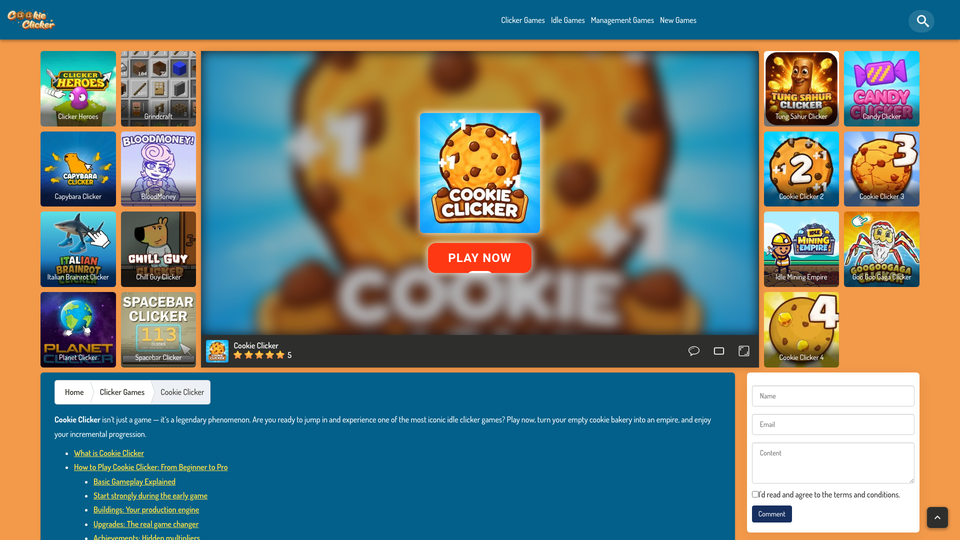 website screenshot of https://cookieclickers2.io/