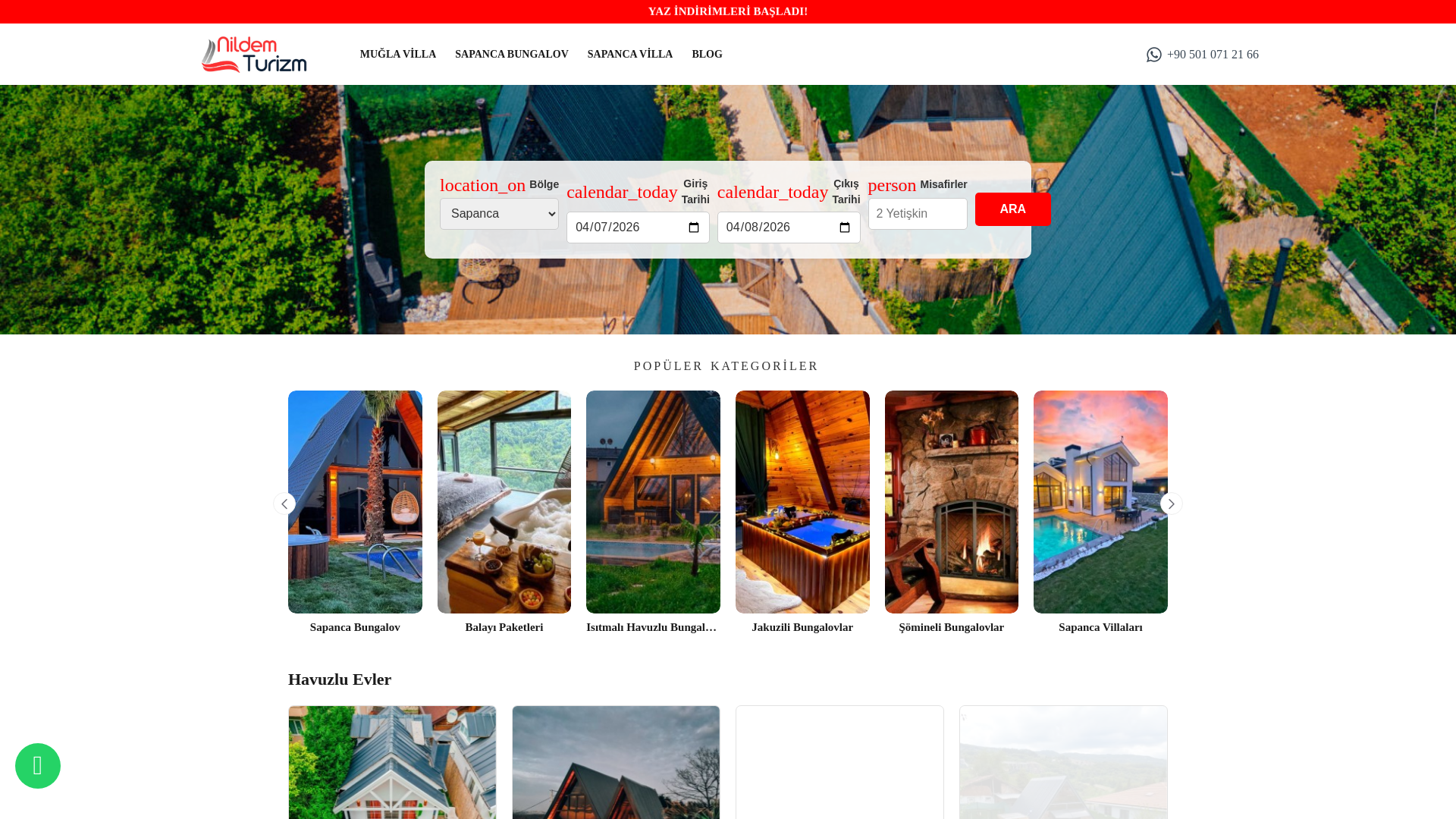 website screenshot of https://nildemturizm.com