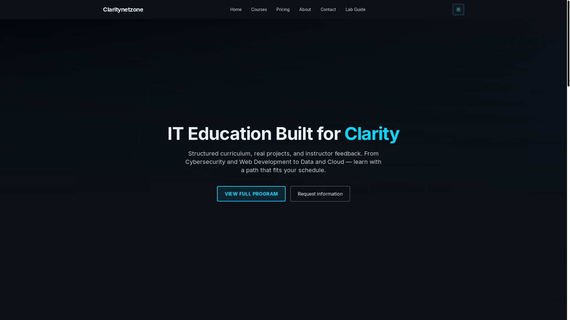 website screenshot of https://claritynetzone.digital/
