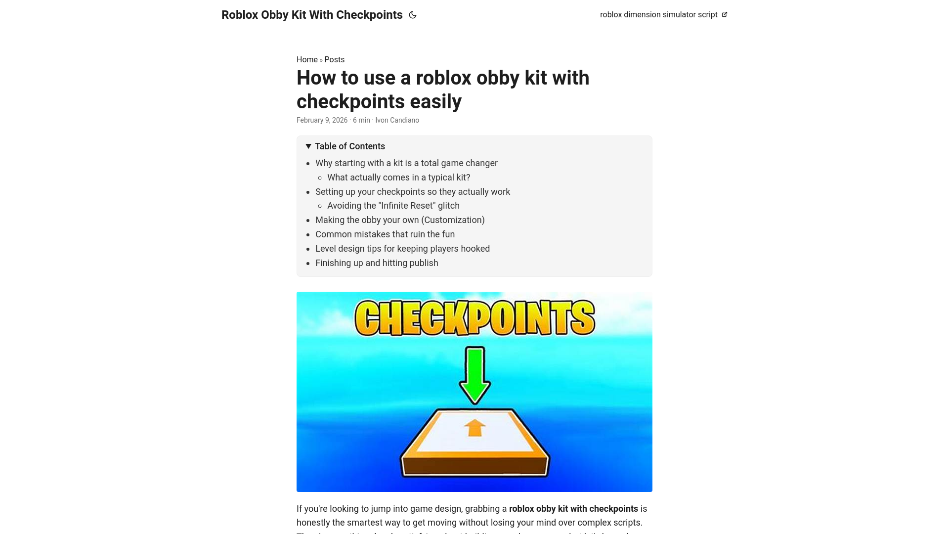 website screenshot of https://roblox-obby-kit-with-checkpoints.pages.dev/