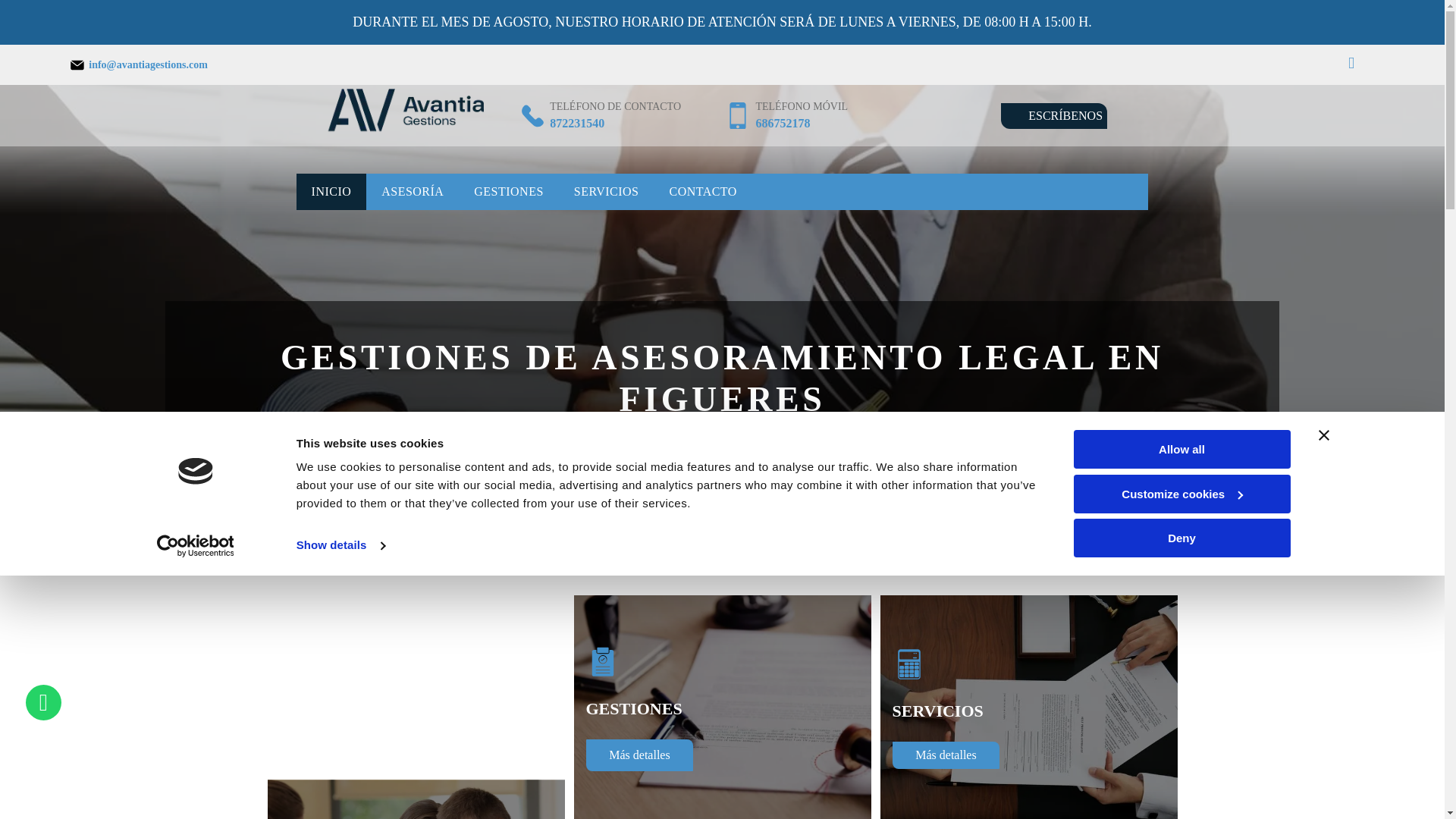 website screenshot of https://avantiagestions.es/