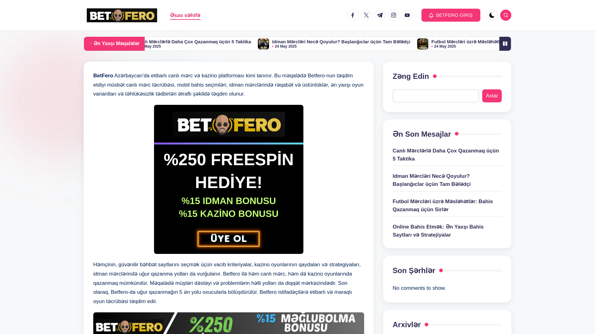 website screenshot of https://betferoaz.online
