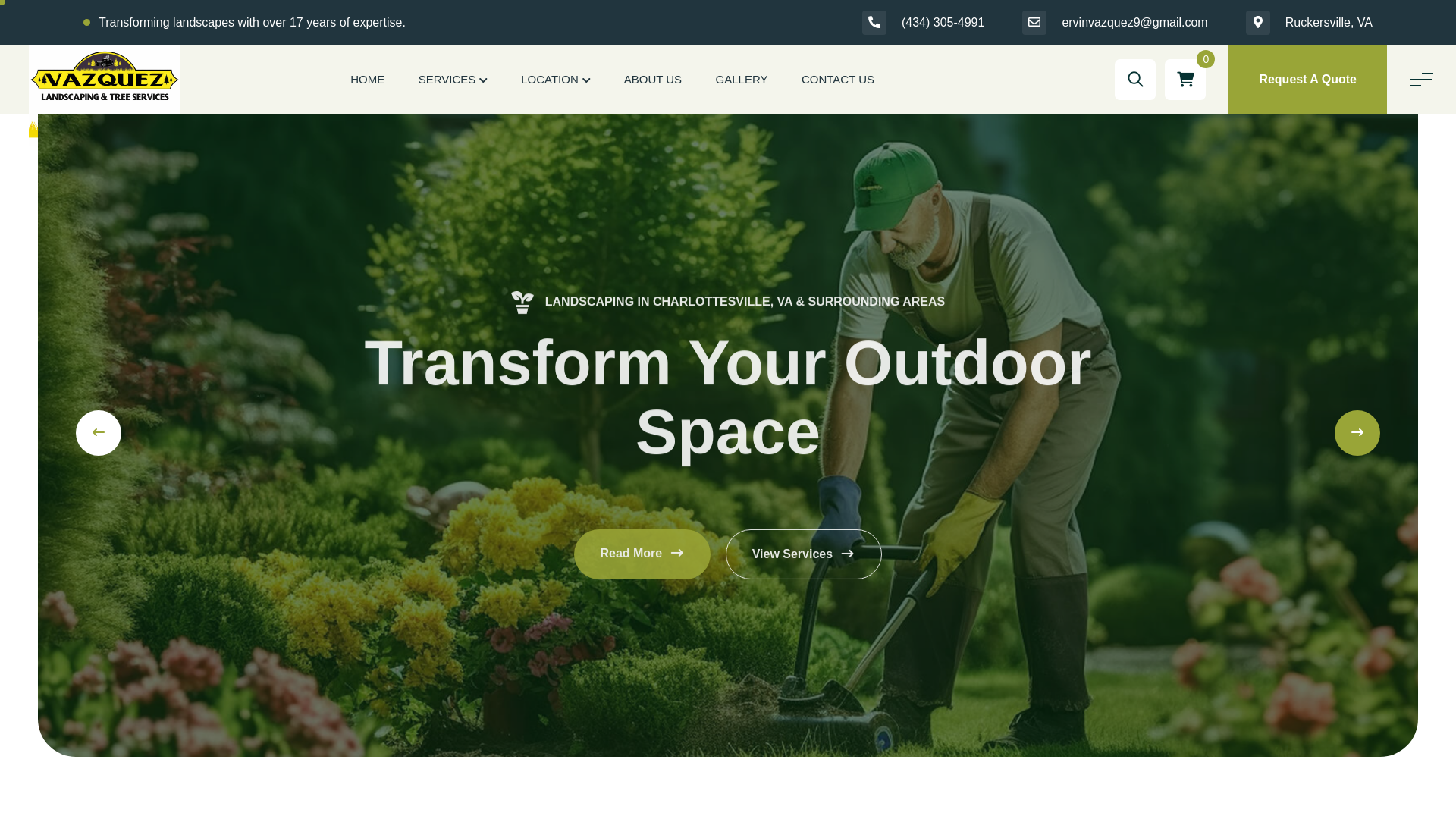 website screenshot of https://vazquezlandscapingtreeservices.llc/