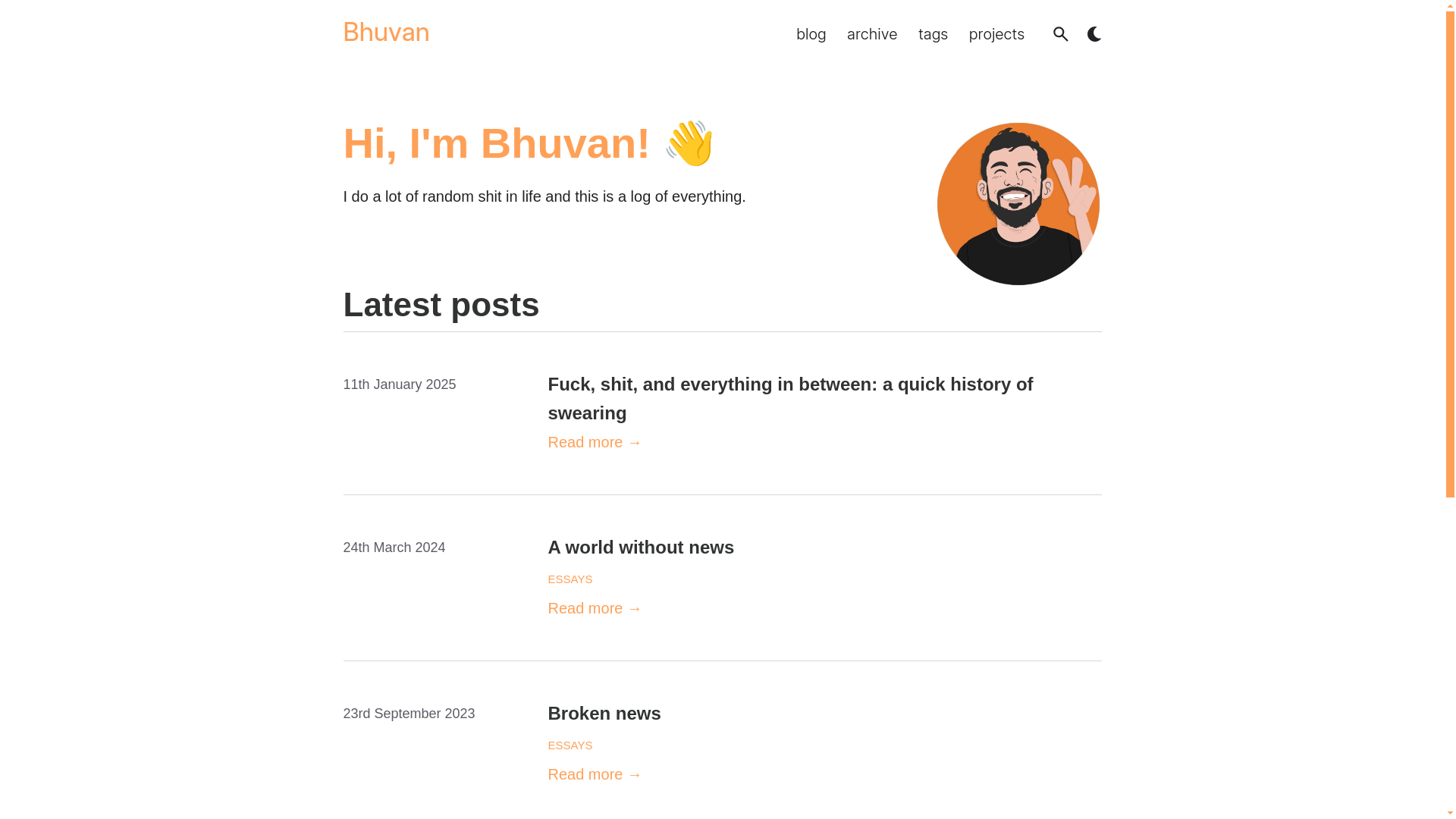 website screenshot of https://bebhuvan.pages.dev/