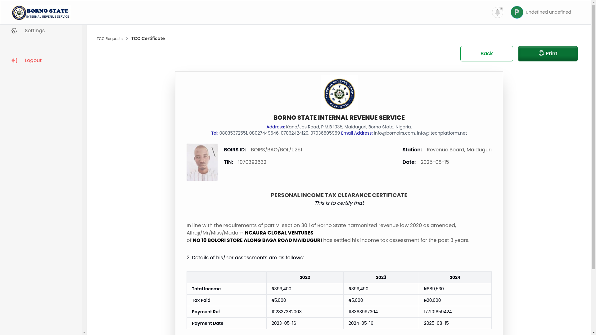 website screenshot of https://borno-fiopay-net-payer-tcc-certificate-tccld-157.pages.dev/