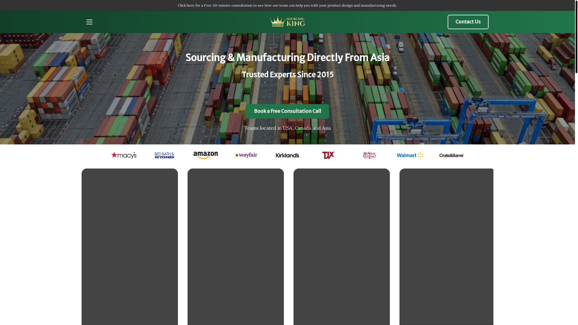 website screenshot of https://thesourcingking.com/