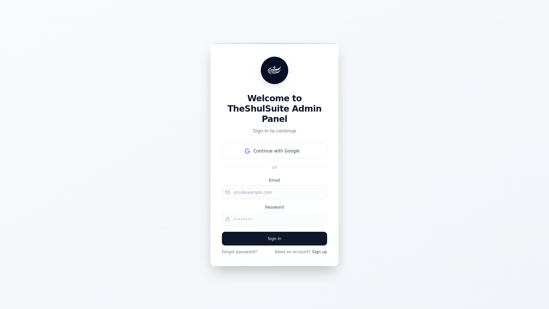 website screenshot of https://theshulesuite.cloud/