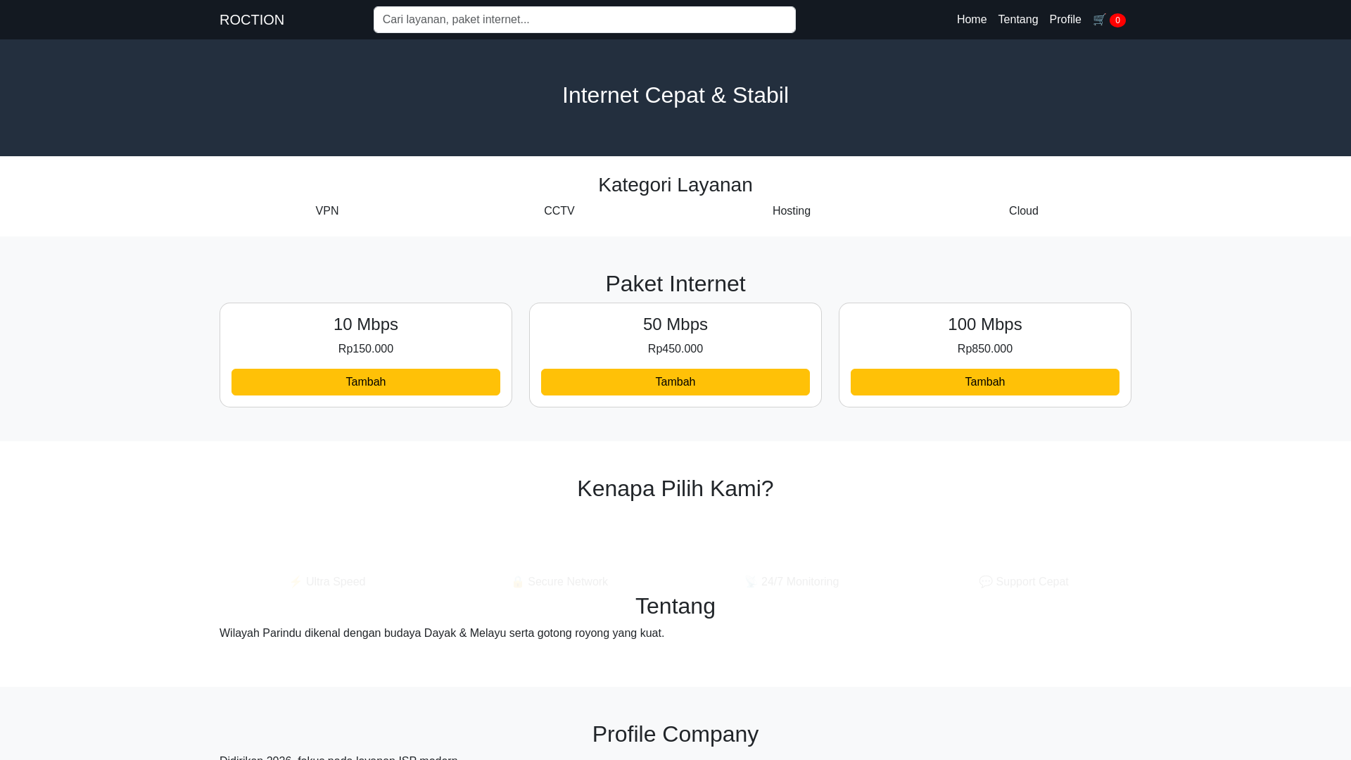 website screenshot of https://roctionnetwork.com