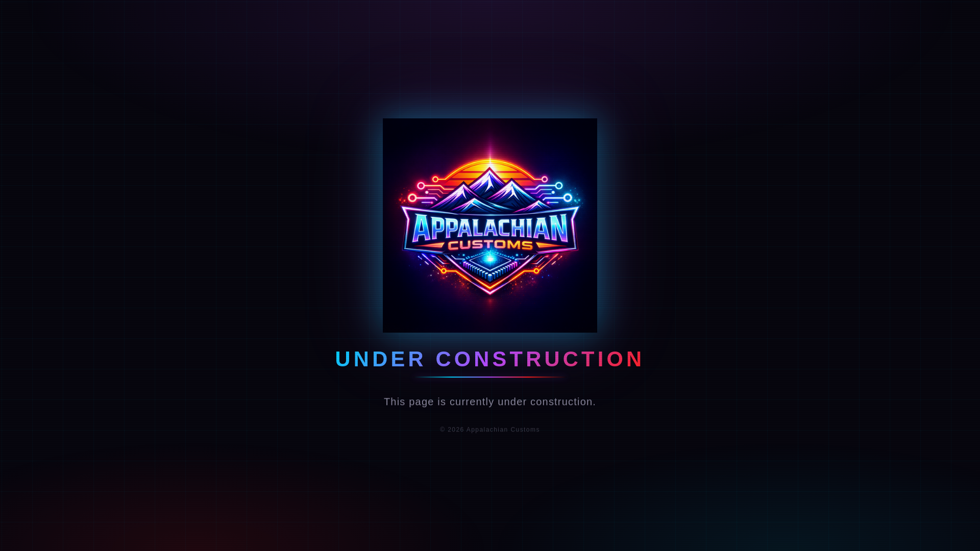 website screenshot of https://appalachian-customs.com