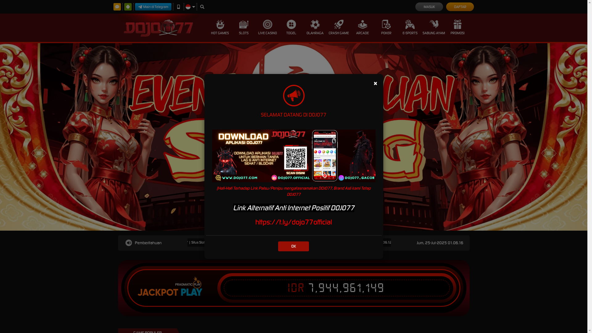 website screenshot of https://dojo77cermat.click/