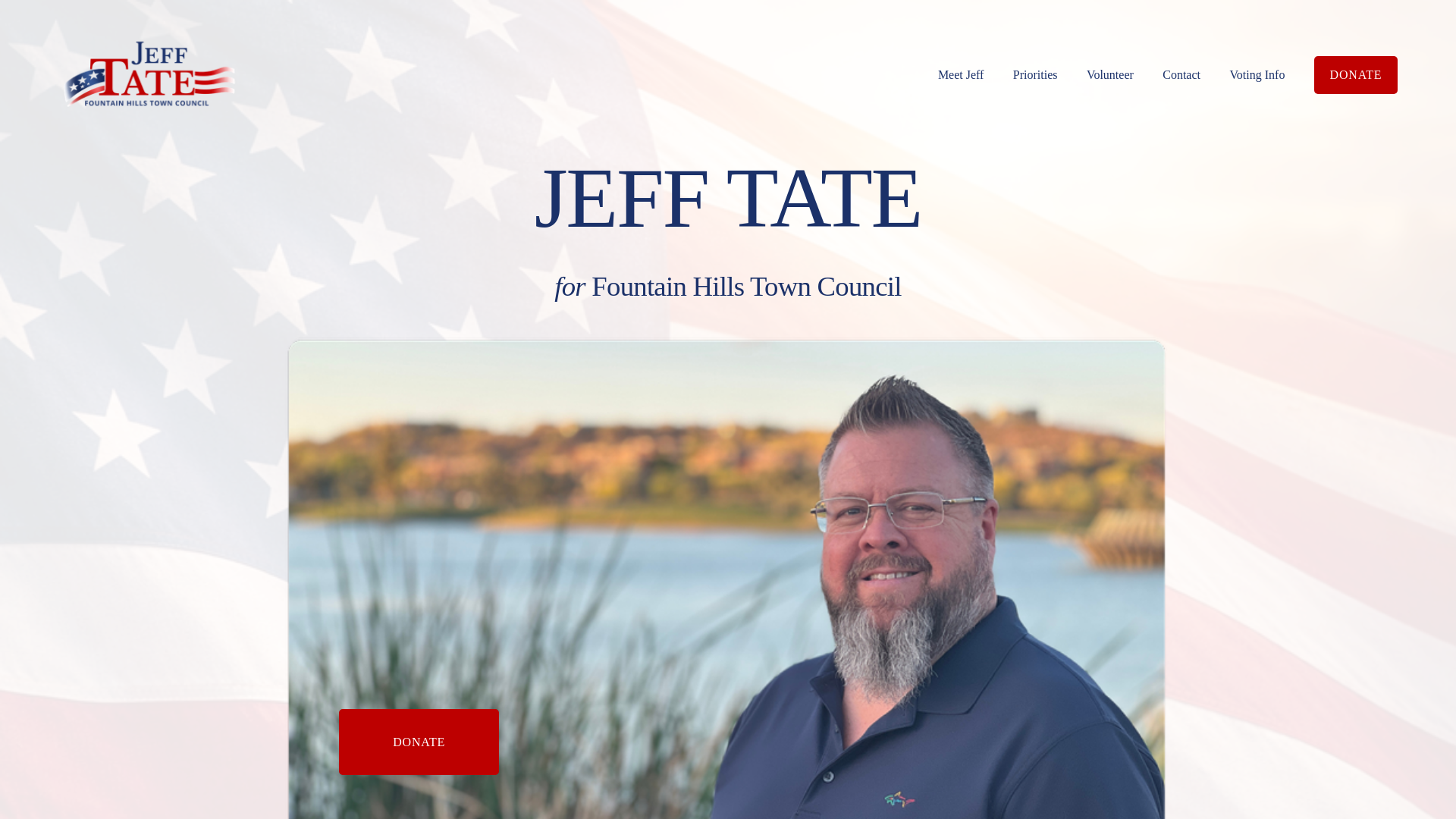 website screenshot of https://jefftate4council.com