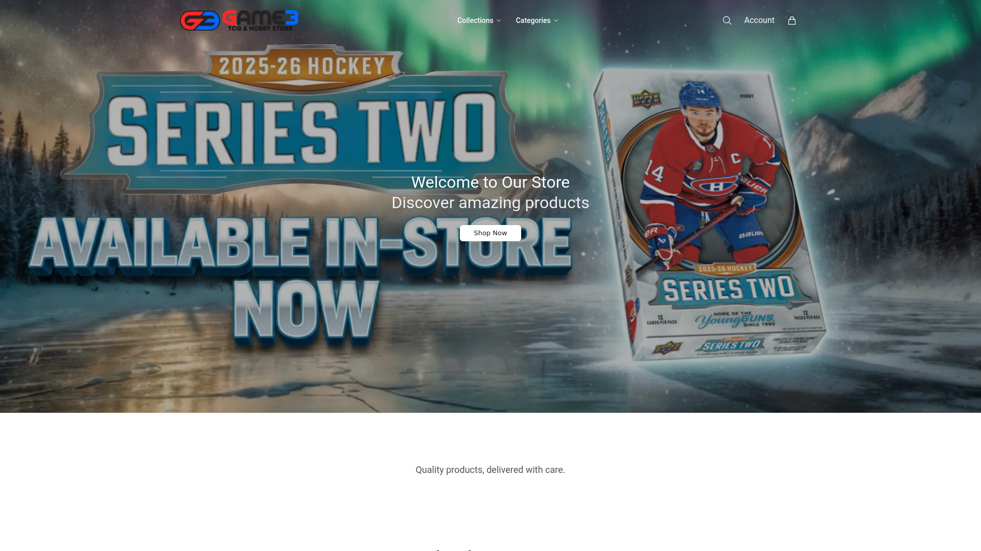 website screenshot of https://gamethree.shop/