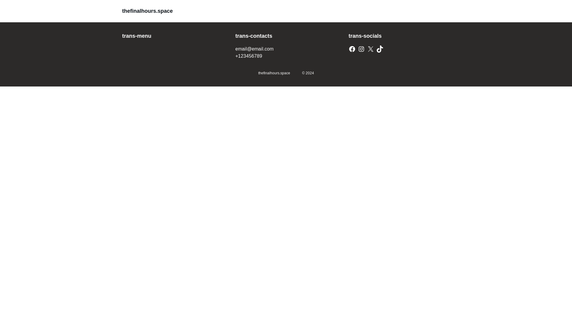 website screenshot of https://thefinalhours.space/