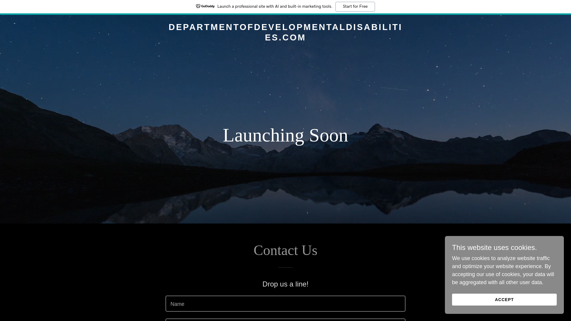 website screenshot of https://departmentofdevelopmentaldisabilities.com/