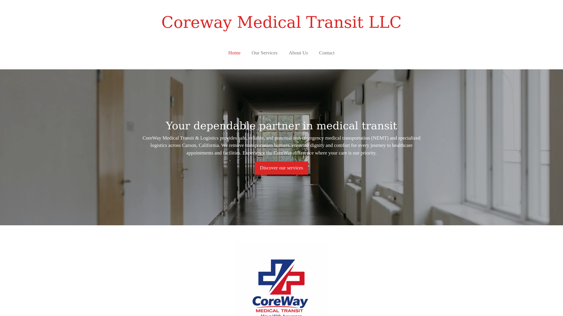website screenshot of https://corewaytransit.com/
