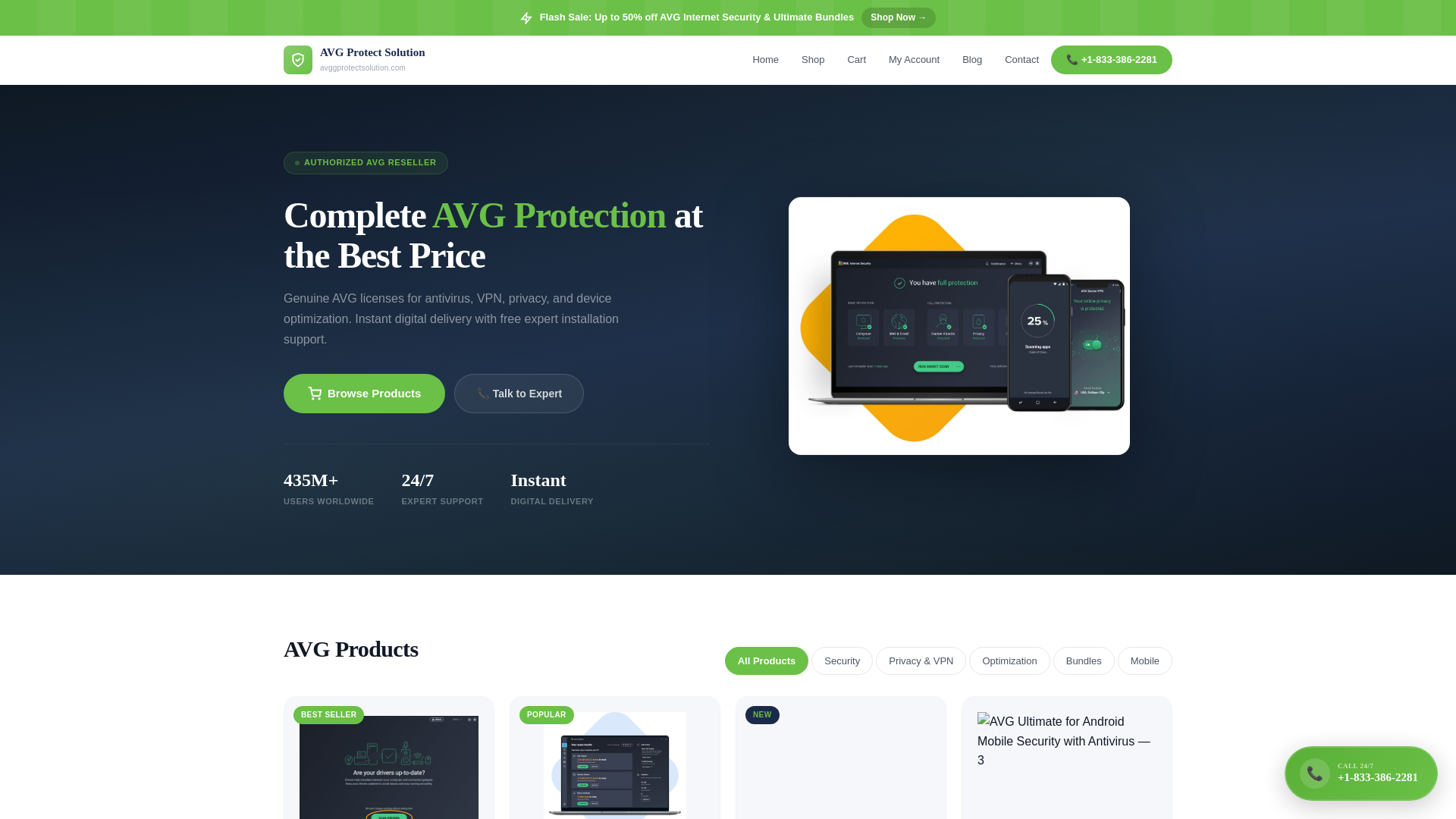 website screenshot of https://avggprotectsolution.com