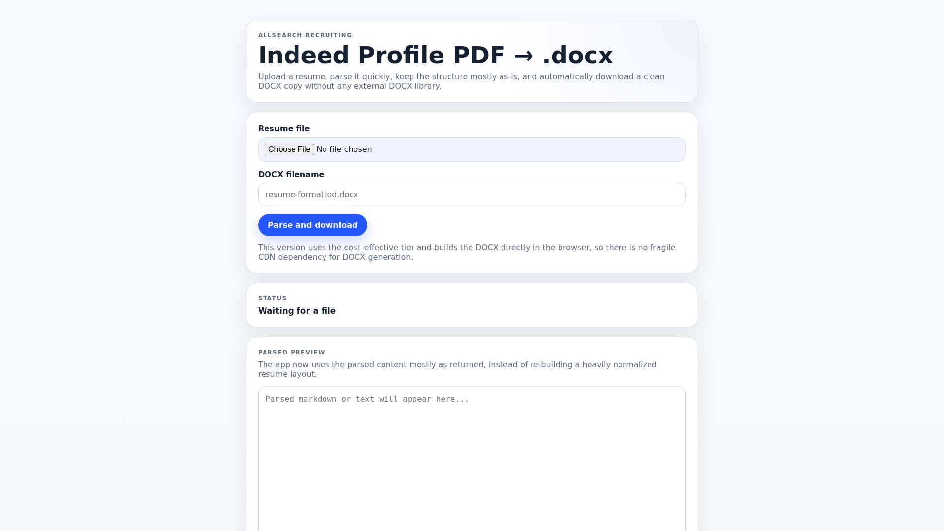 website screenshot of https://resumeformatconverter.pages.dev/