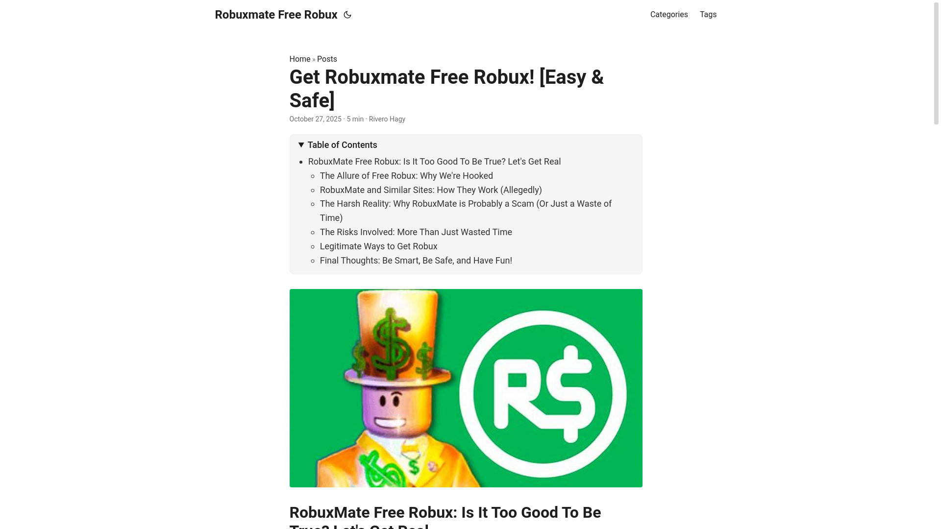 website screenshot of https://robuxmate-free-robux.pages.dev/