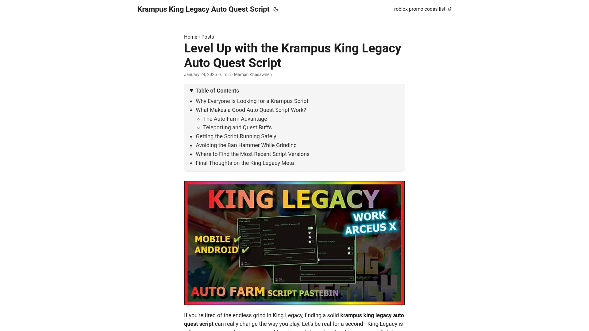 website screenshot of https://krampus-king-legacy-auto-quest-script.pages.dev/