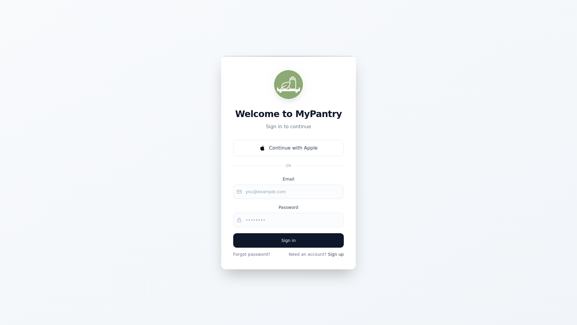 website screenshot of https://my-pantry-tracker.com/
