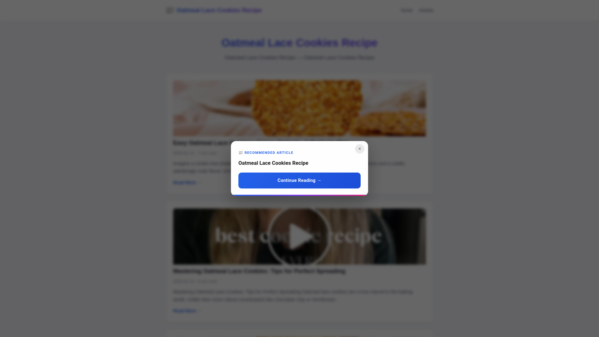 website screenshot of https://oatmeal-lace-cookies-recipe.pages.dev/