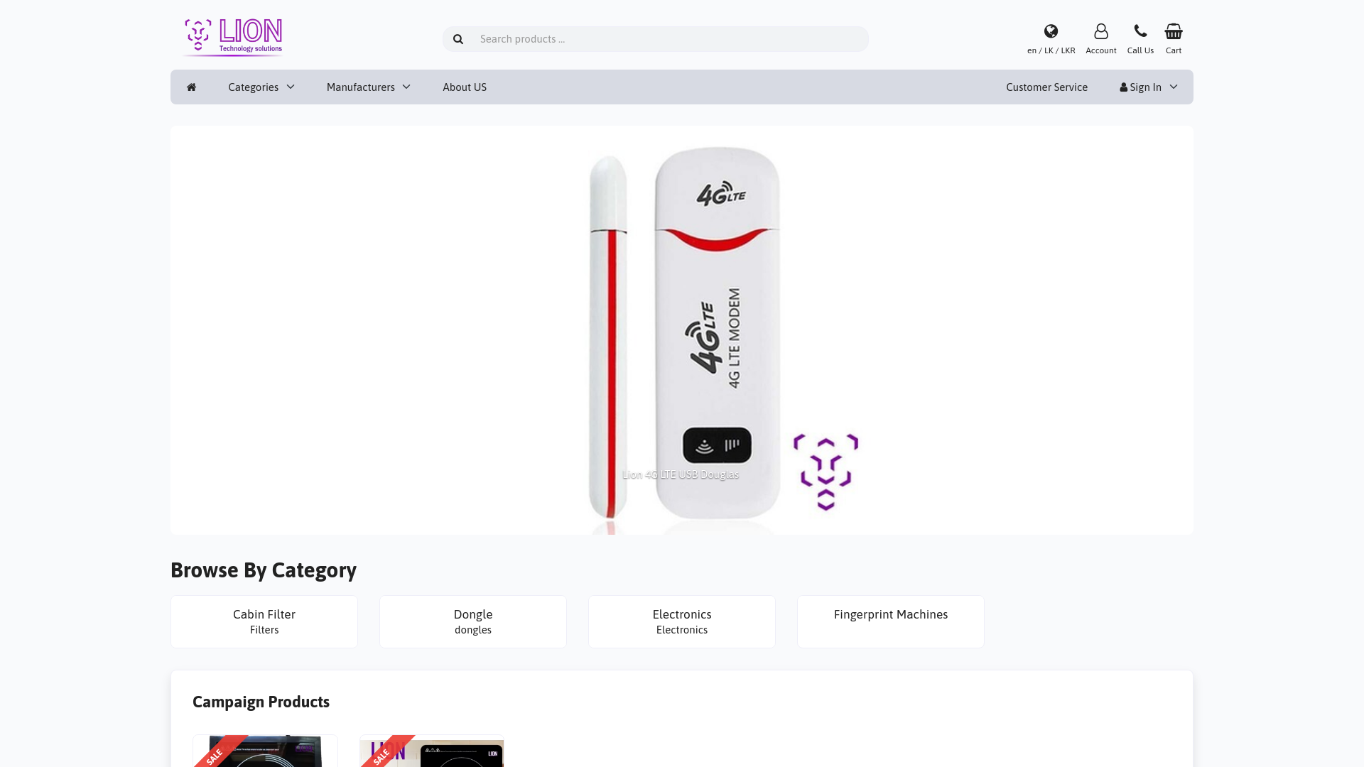 website screenshot of https://lionts.com.lk
