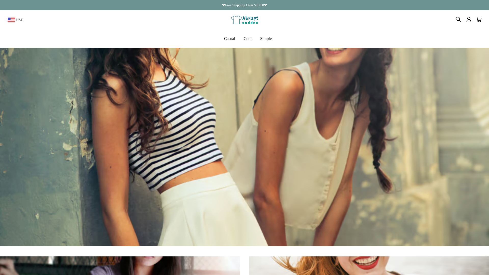 website screenshot of https://abruptsudden.com