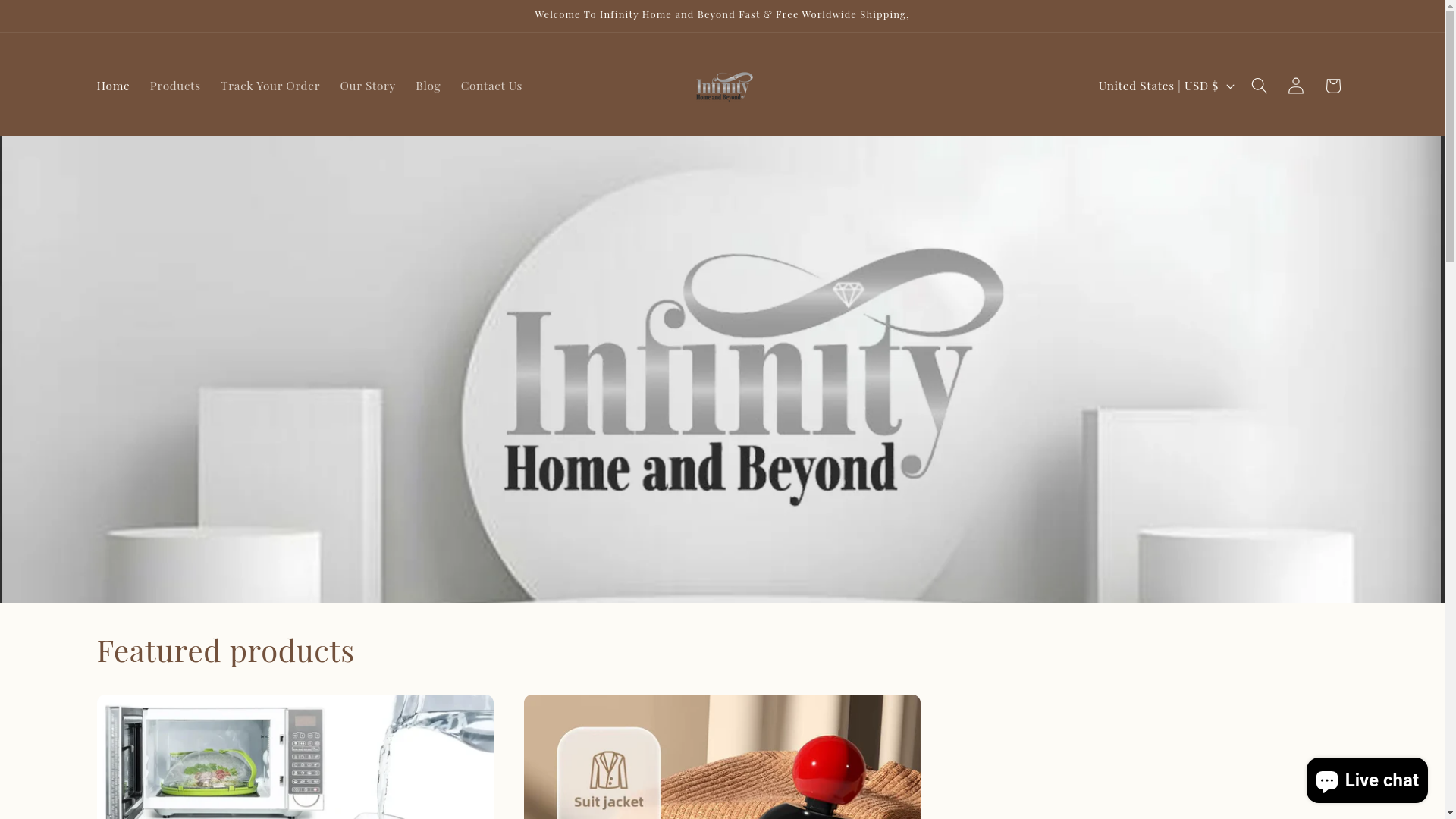 website screenshot of https://infinityhomeandbeyond.store/