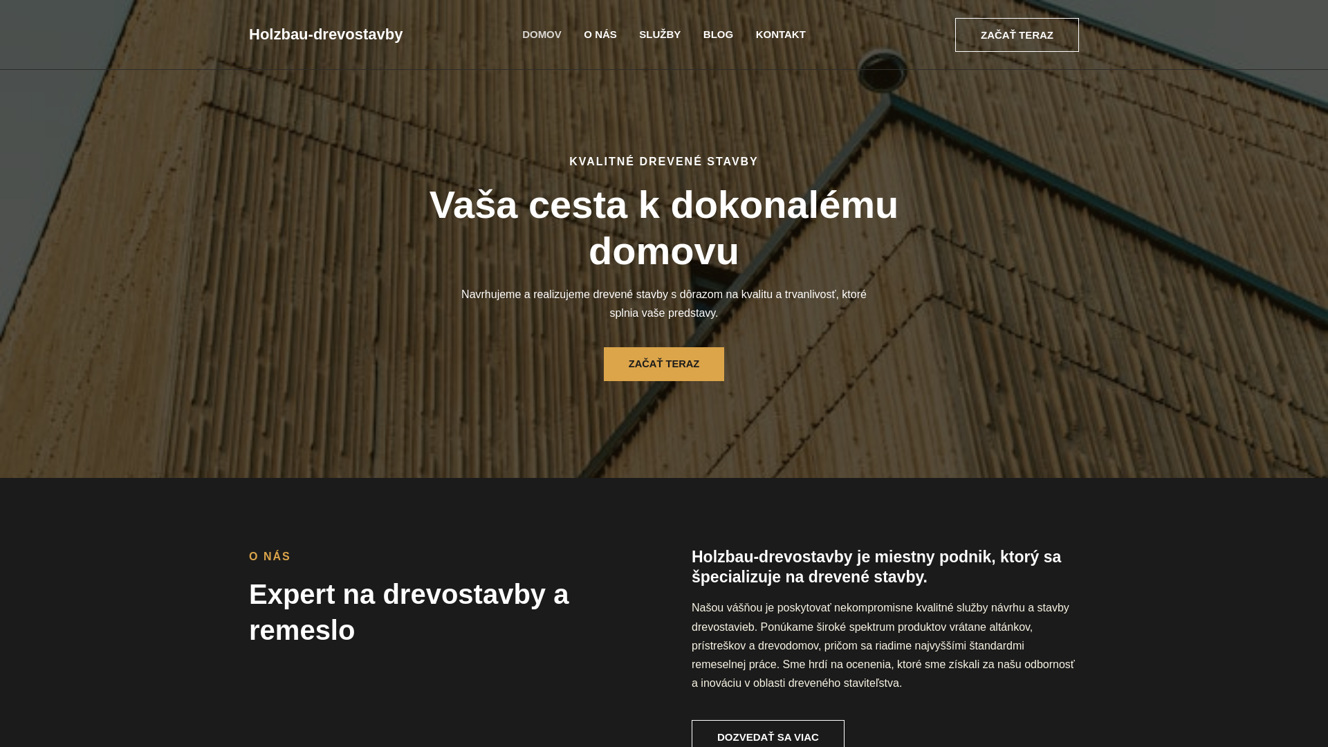 website screenshot of https://holzbau-drevostavby.sk/