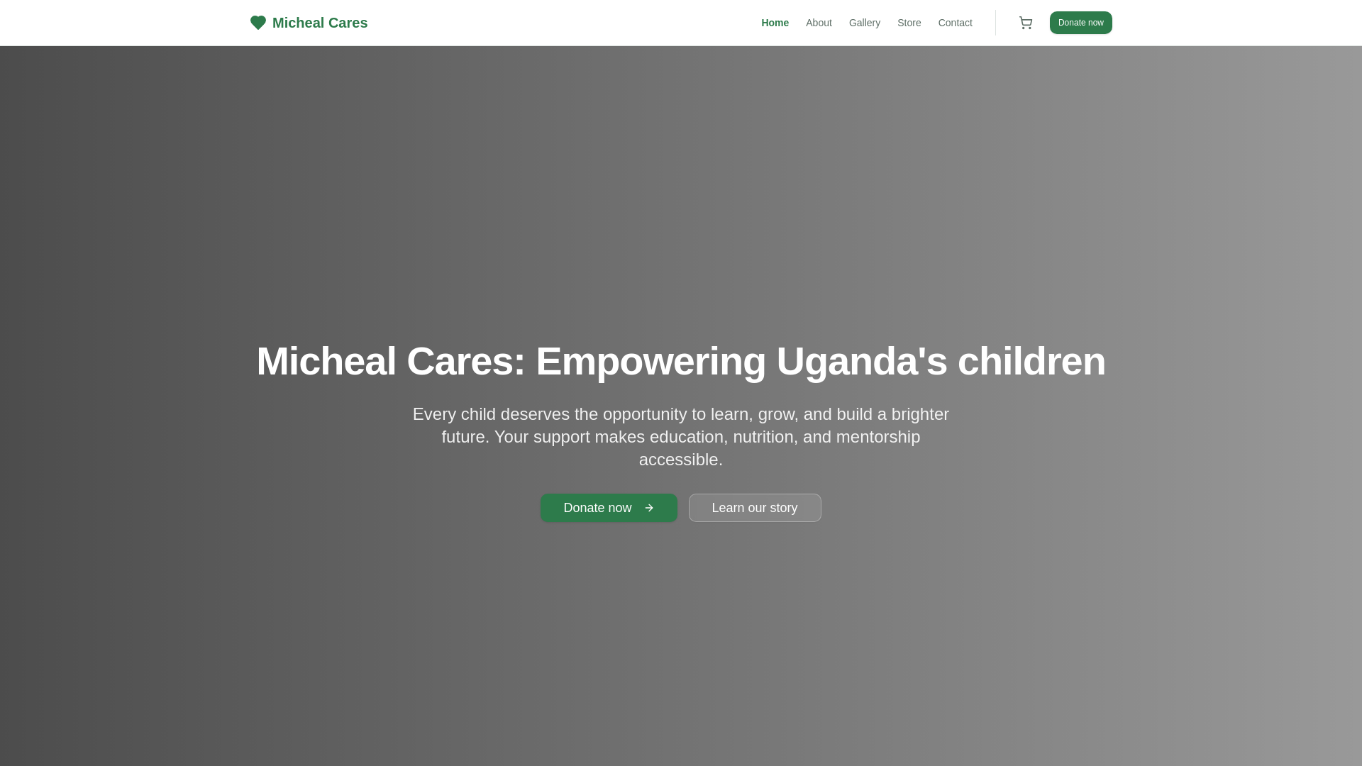website screenshot of https://michealcares.shop/