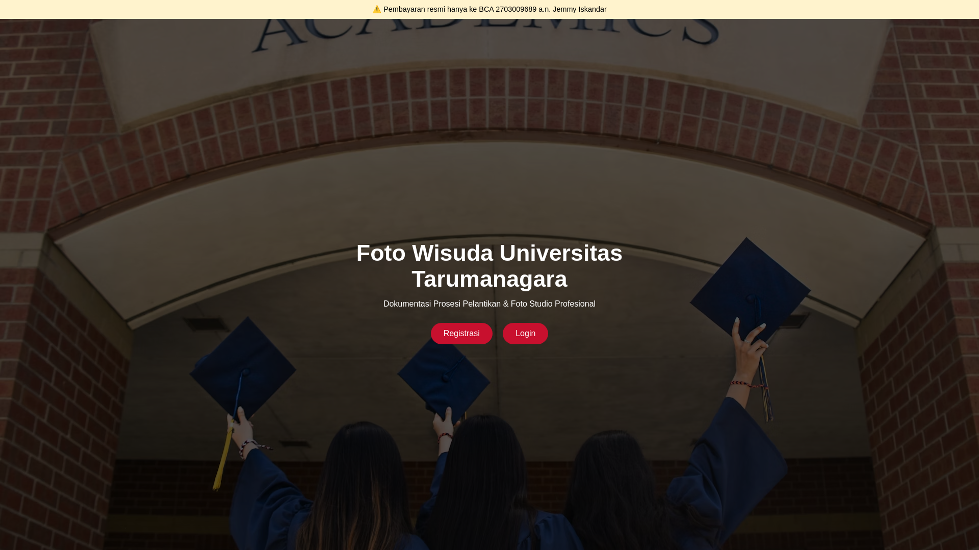 website screenshot of https://registrasidatawisudauntar.online