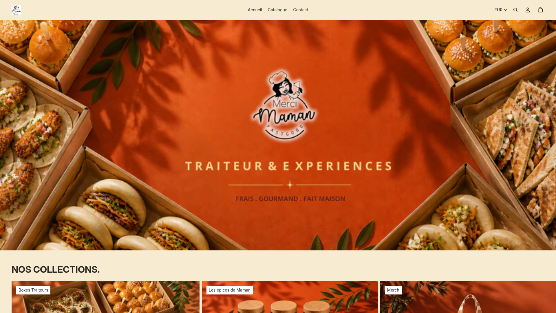 website screenshot of https://mercimamanfastgood.shop/