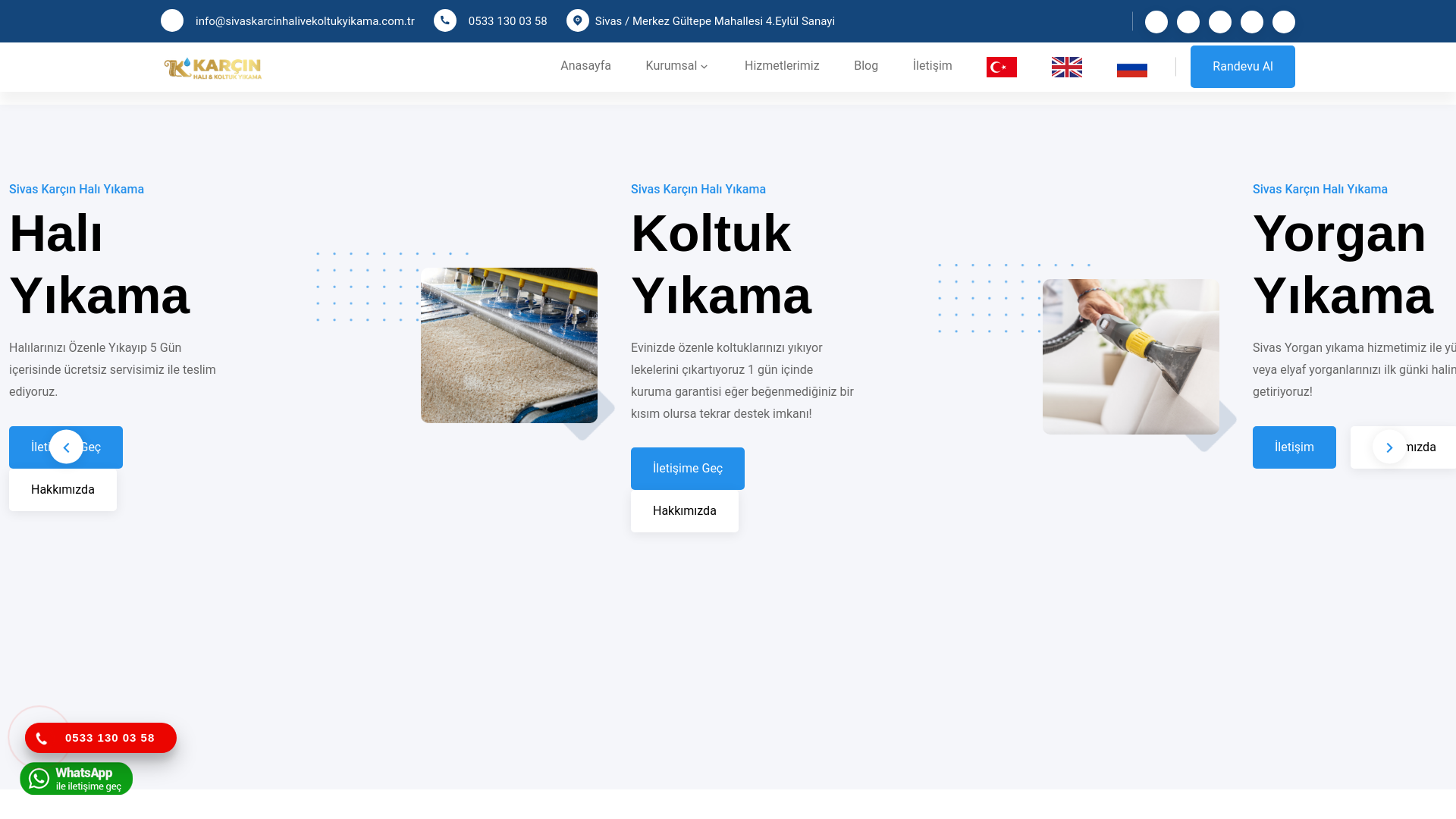 website screenshot of https://sivaskarcinhalivekoltukyikama.com.tr/