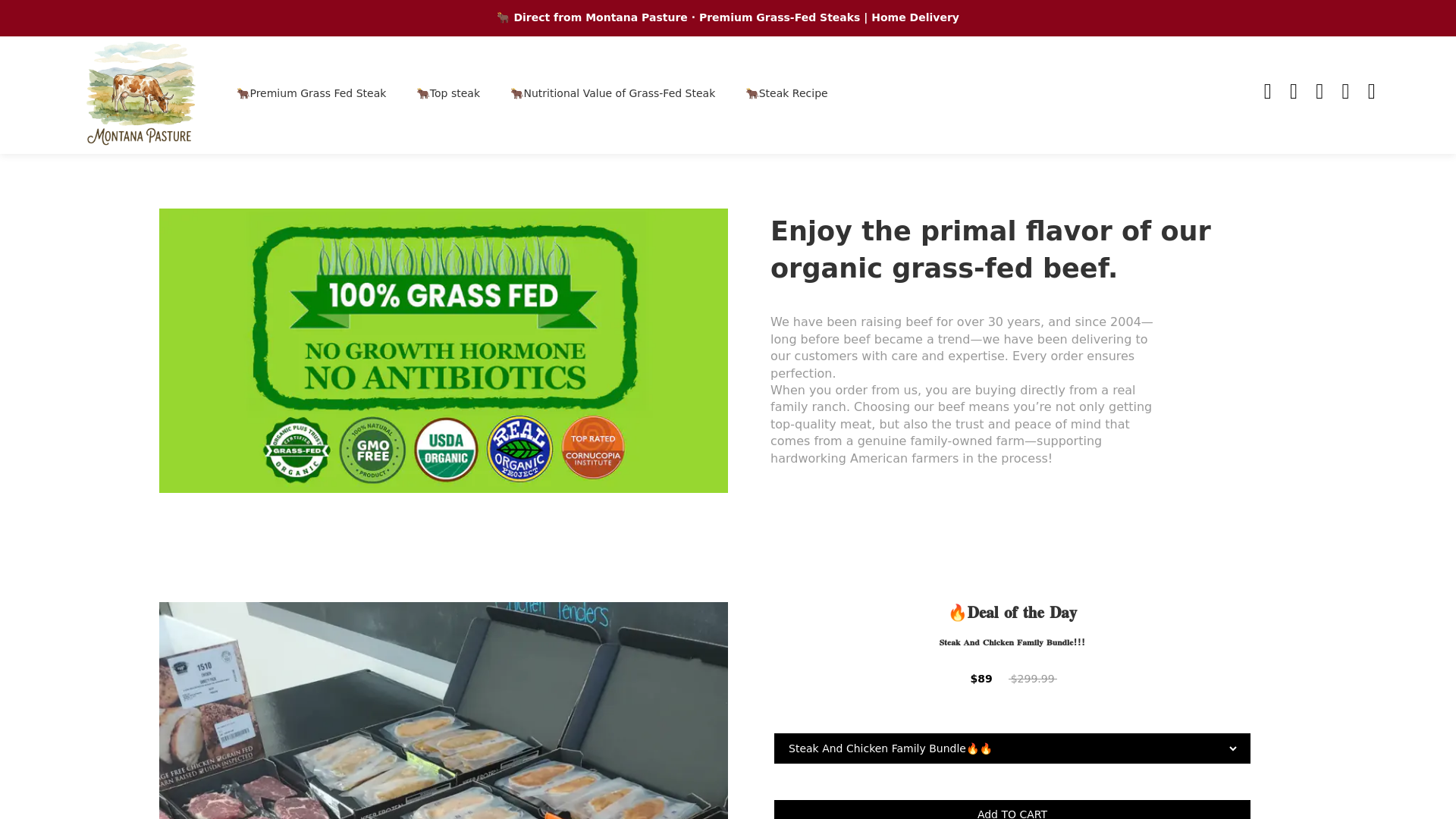 website screenshot of https://montanasteaksbcbt.com