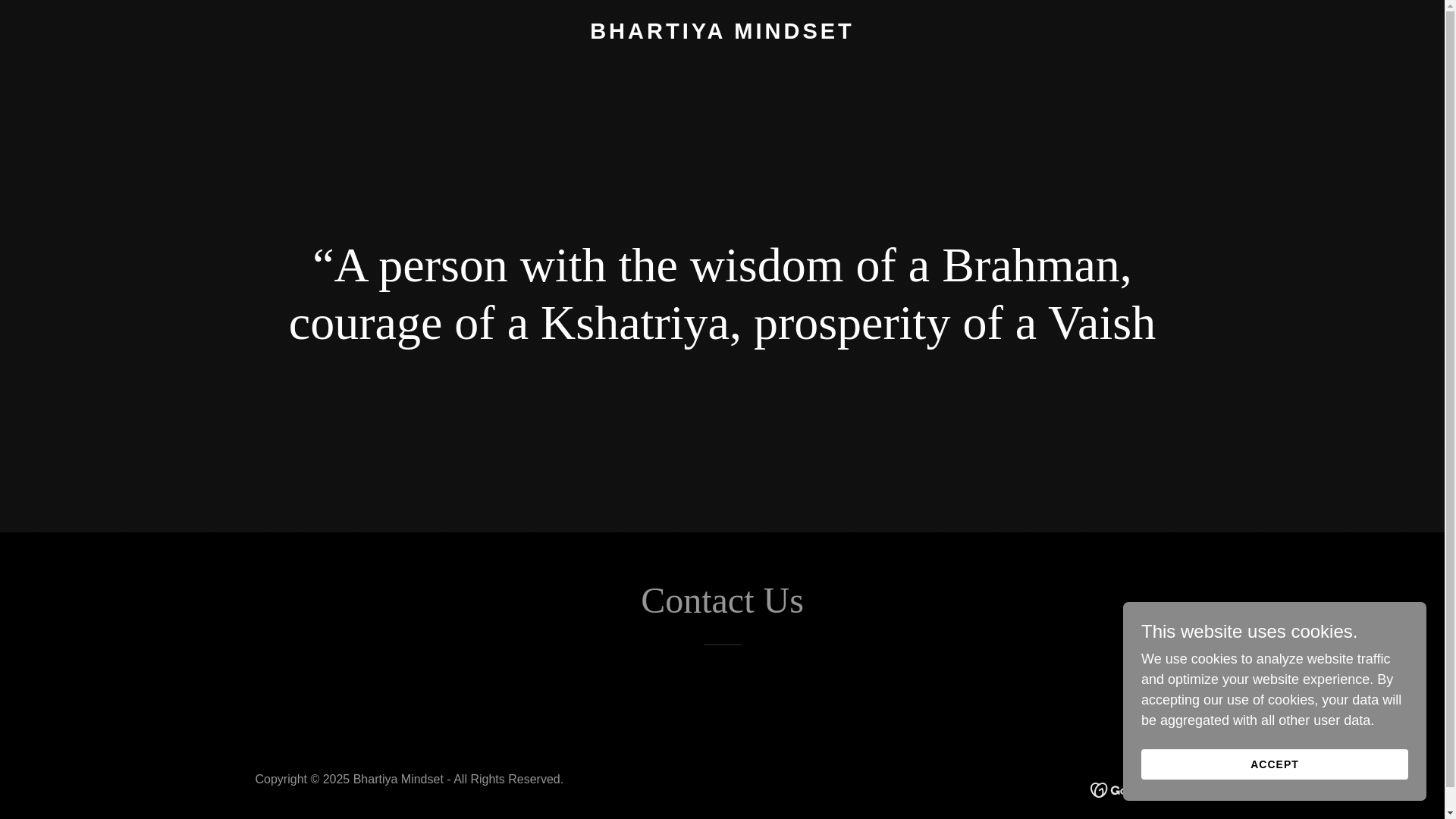 website screenshot of https://bhartiyamindset.in/