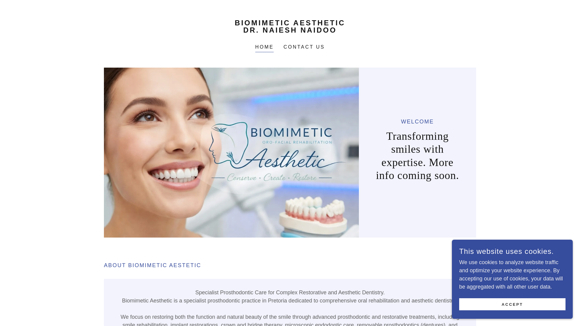 website screenshot of https://naidodentalsouthafrica.co.za